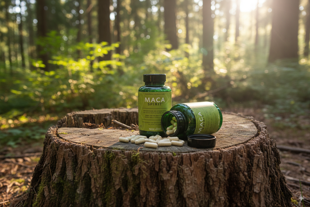 A stunning landscape view of the Andes mountains where Maca root is grown.